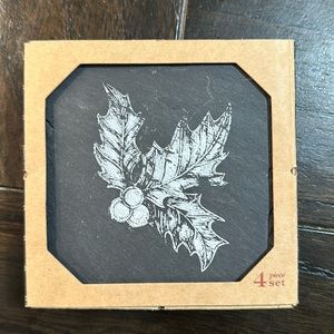 Rustic Slate Holiday themed coaster set.